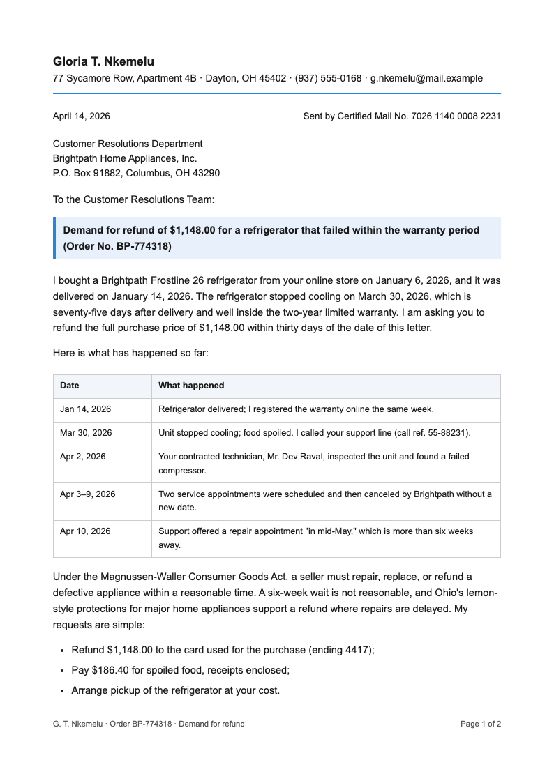 Plain Language Formal Letter